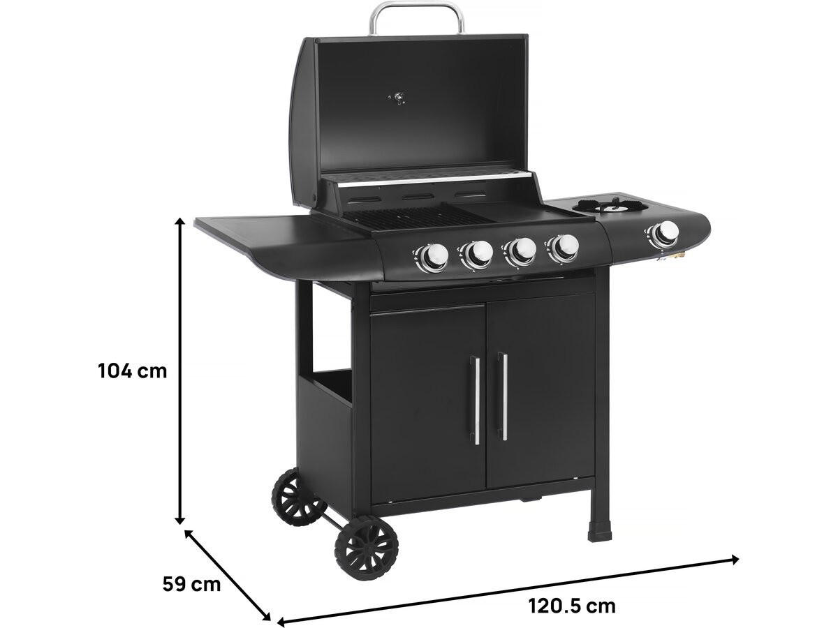 GASGRILL feria 5 Schwarz - Grau, Metall (57/104/118cm) - Habitat Garten