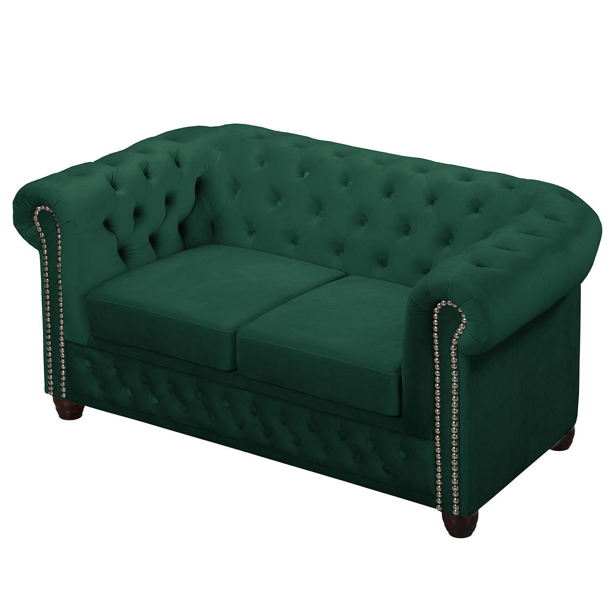 2-SITZER SOFA - Buchefarben/Grün, Buchenholz/Textil (148/72/86cm) - home24