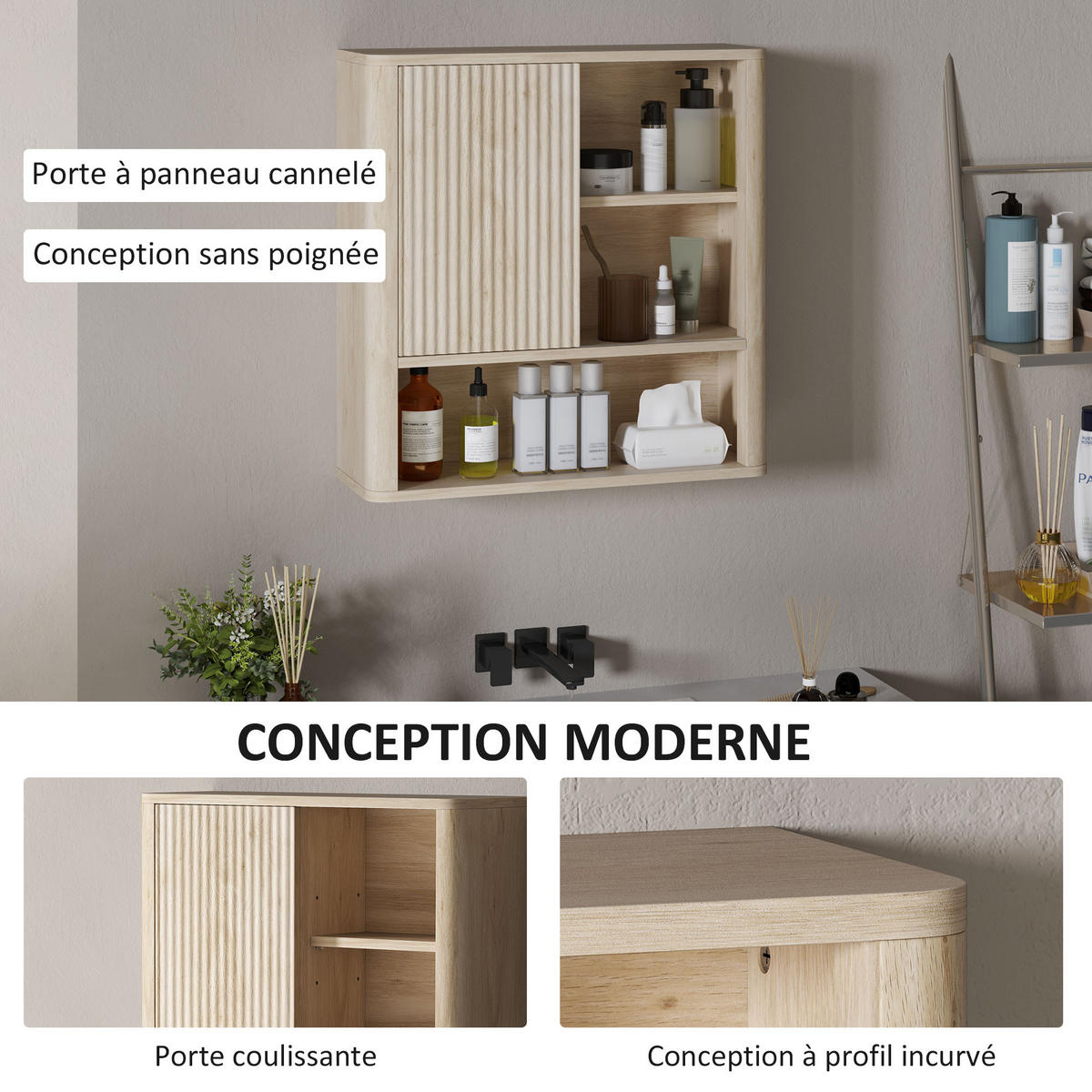 HÄNGESCHRANK Naturholz 1 Stück - Beige, Kunststoff (60/62/20cm) - GiPP