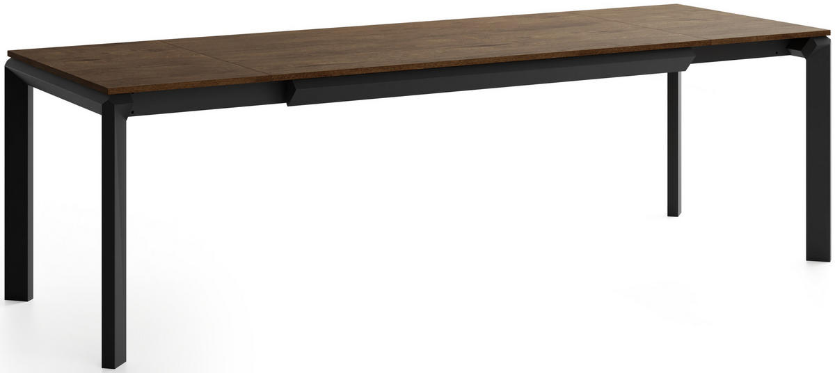 ESSTISCH Elan rechteckig ausziehbar verlängerbar mit Schwarzen Metallbeinen, Eiche Braun Rustikal 180-270/90/76 cm - Alteiche/Schwarz, Holzwerkstoff/Metall (90/270/76cm) - WFL GROUP