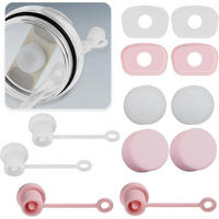STROHHALM Zubehör 12-teiliges Set Transparent + Rosa - Multicolor, Kunststoff (2.2/1.5/2.2cm)