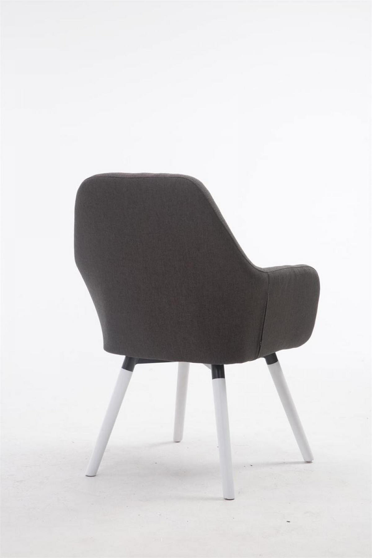 ARMLEHNENSTUHL Stoff dunkelgrau - Dunkelgrau/Weiß, Holz/Textil (67/93/58cm) - CLP