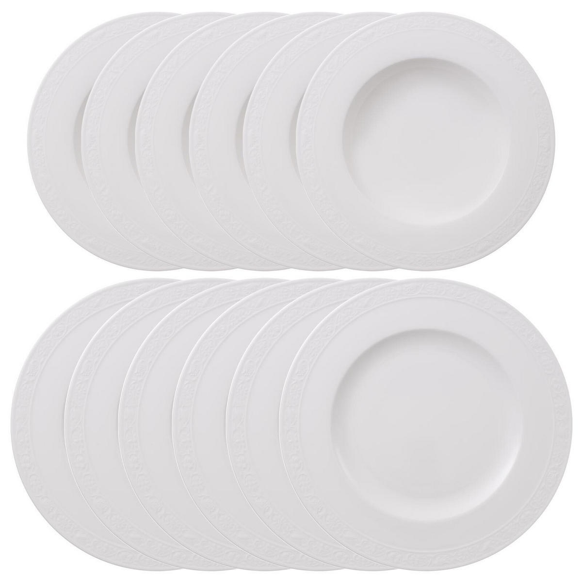 TAFELSERVICE White Pearl weiß 12er Set - Weiß, Keramik (1/1/1cm) - Villeroy & Boch