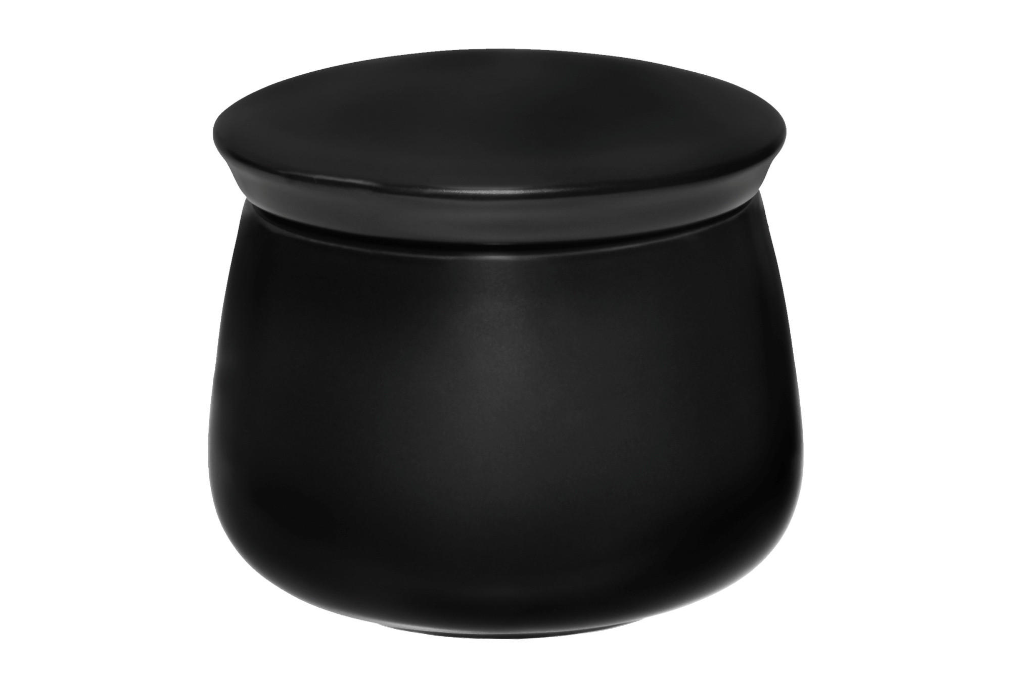 ZUCKERDOSE Porzellan mit Deckel - Schwarz, Keramik (8.5/7.5cm)