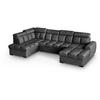 WOHNLANDSCHAFT Gomez U mit Schlaffunktion schwarz links - Schwarz, Textil (330/102/195cm) - Beautysofa