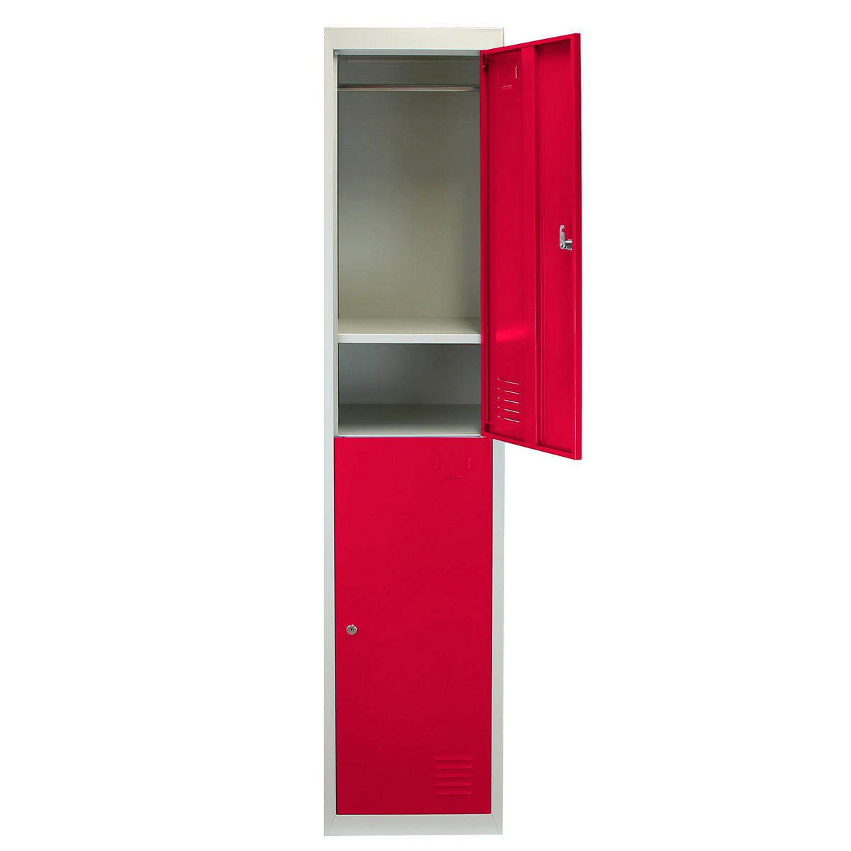STAHLSPIND 2 Türen, Flachverpackt, Rot - Rot, Metall (38/180/45cm)