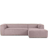 ECKSOFA-RECHTS FEROX Modern, Cord-Stoff, rosa - Pink, Textil (305/175cm) - KONSIMO®