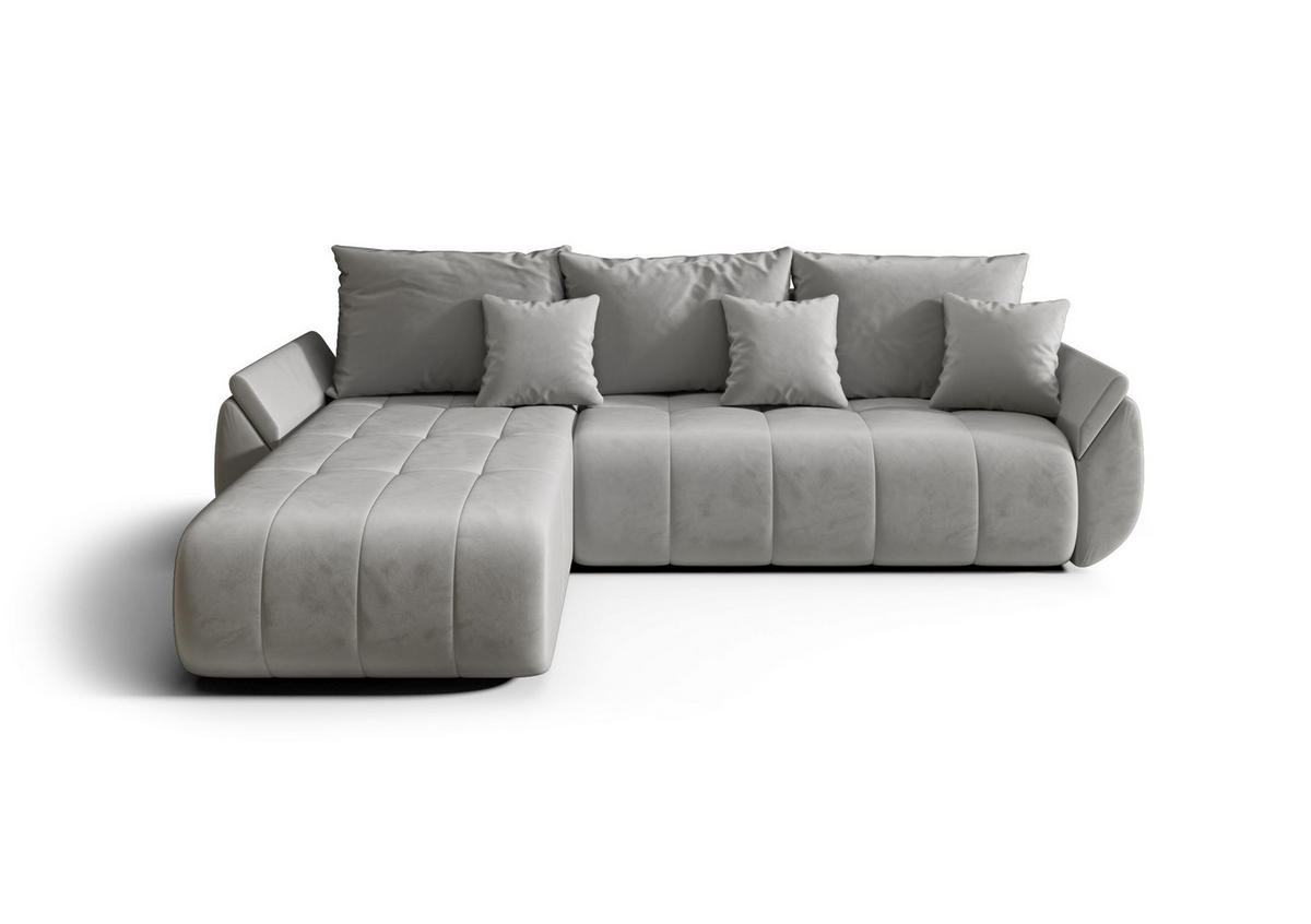 ECKSOFA mit Schlaffunktion TOKYO R Monolith 84 Rechts - Hellgrau, Textil (280/185cm) - Bedante