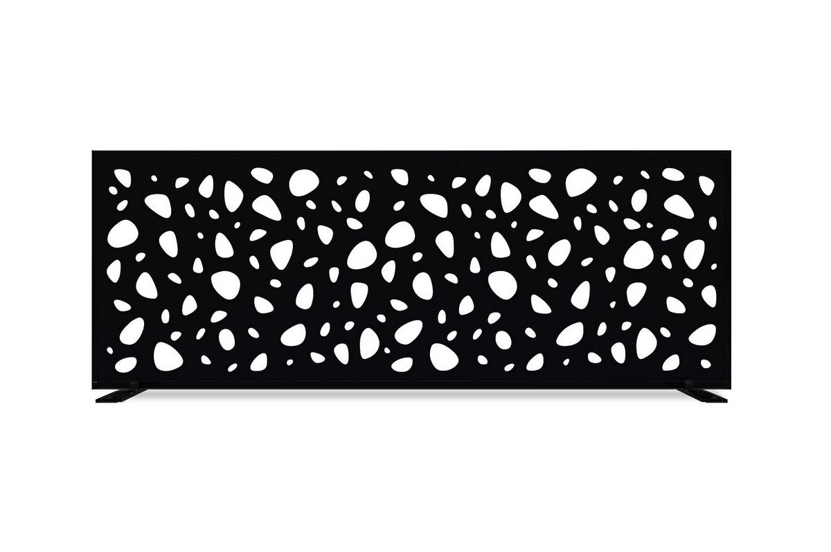 SICHTSCHUTZPANEELE dekorativ 2er-Set Sunny schwarz H.160cm Vollmuster - Schwarz, Metall (60/160cm) - Casanoov