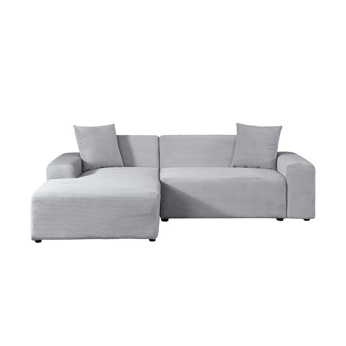 ECKSOFA AMELIO - Grau, Rechts - Grau, Holzwerkstoff/Textil (178/240cm) - Home Deluxe