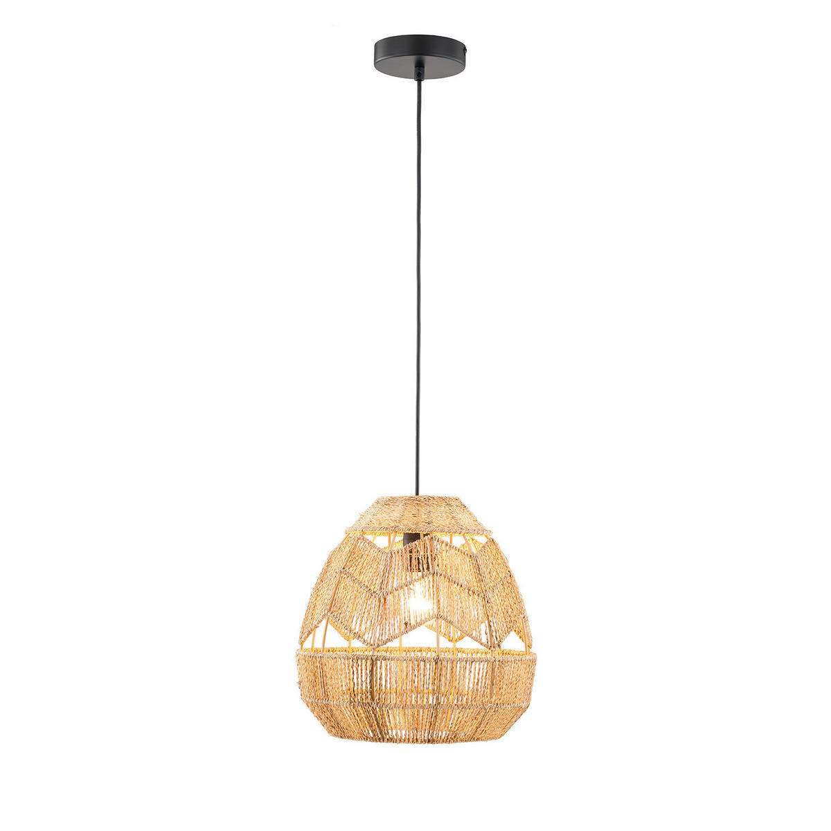 PENDELLEUCHTE - Baumwollstoff, 1-flammig - Braun, Textil (36/36/136cm) - home24