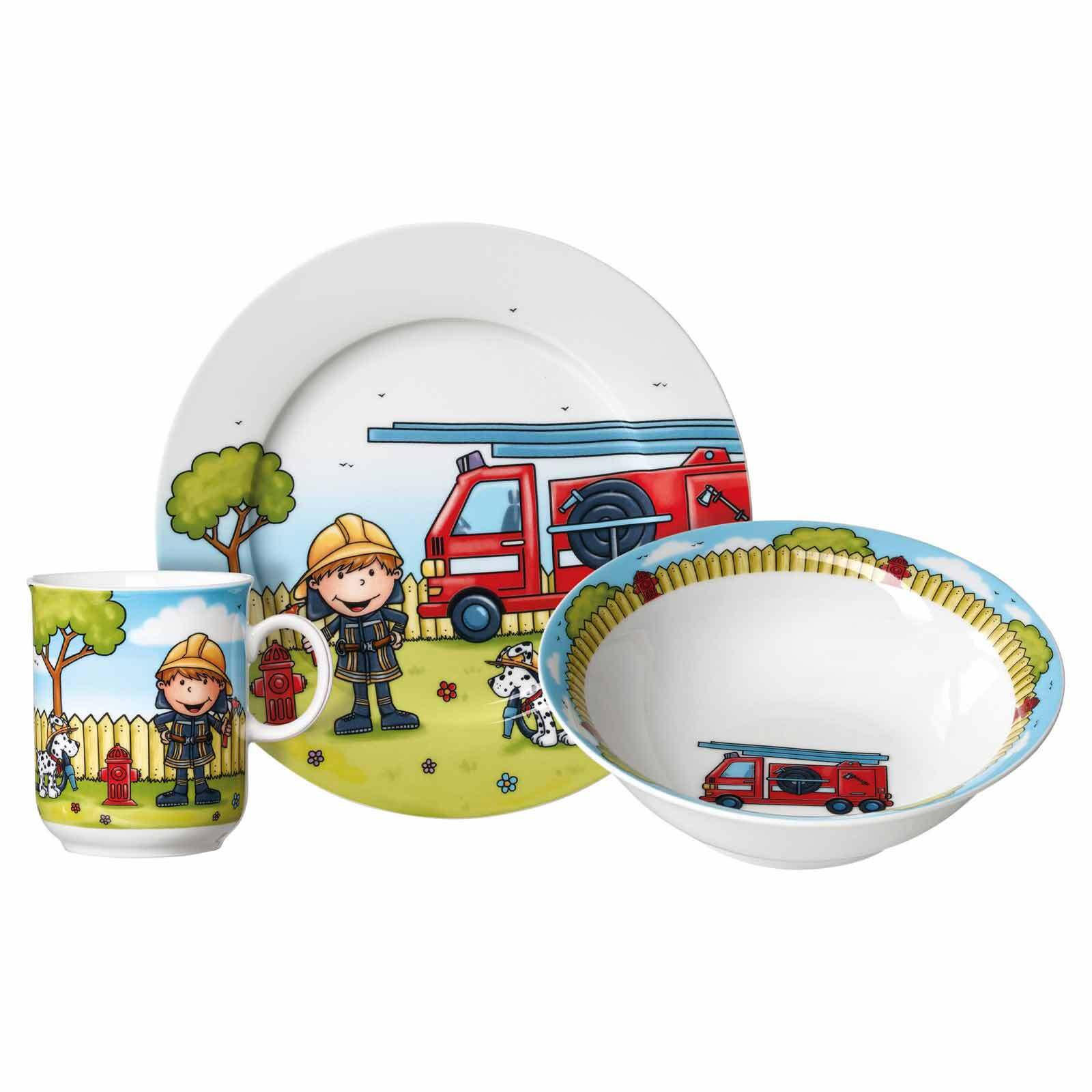 KINDERGESCHIRR Feuerwehrmann Bernie bunt - Multicolor, Keramik (2/2/2cm) - Ritzenhoff Breker