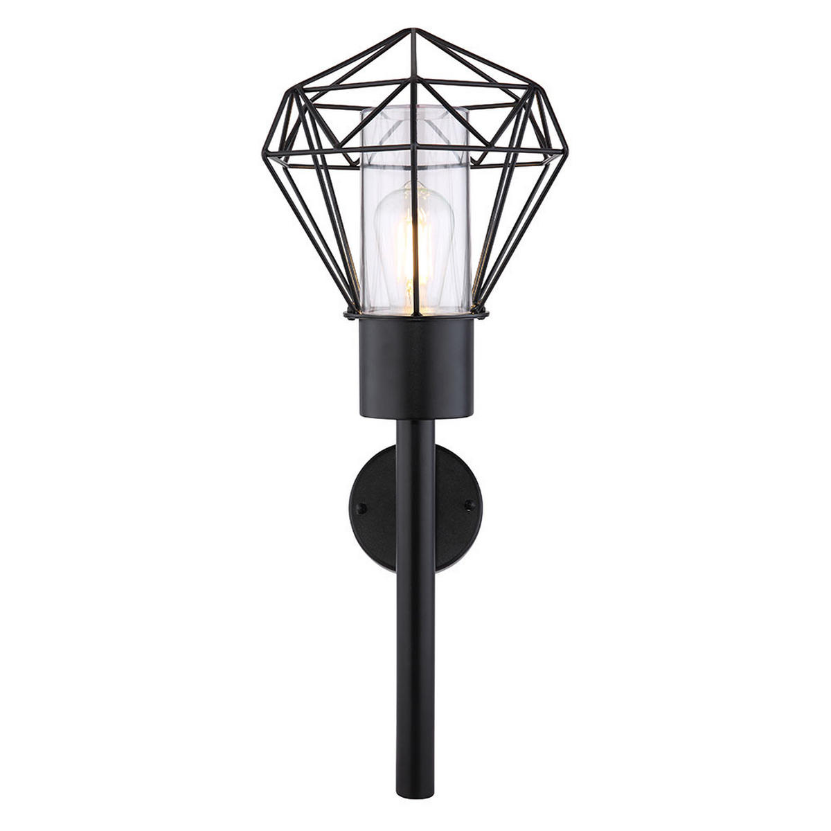 AUSSEN-WANDLEUCHTE HORACE Schwarz Gitter - Schwarz, Metall (22.5/28.5/28.5cm) - Globo Lighting