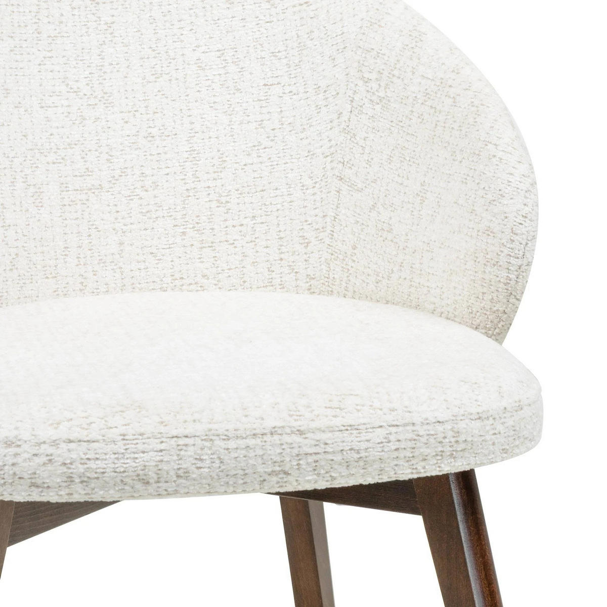 ESSZIMMERSTUHL MELIE 4er Set in Creme Chenille mit Dunkelbraunen Buchenholzbeinen 54/49/82 cm - Dunkelbraun/Creme, Holz/Textil (54/82/49cm) - WFL GROUP