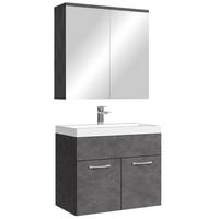 BADMÖBEL-SET Montreal 3 Teile Dunkel Grau - 60 x 35 x 51 cm - Grau, Holz (60/53/35cm) - Badplaats