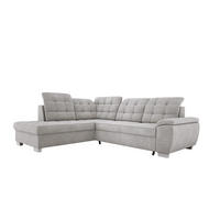 ECKSOFA LOTTA L-förmig Bettkasten verstellbare Kopfstützen hochwertige Verarbeitung lose Rückenkissen freistehend LINKS 212x258x106 cm Stainless steel - Edelstahlfarben, Holz/Textil (212/258cm) - DomoHome