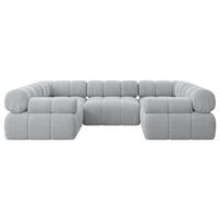WOHNLANDSCHAFT modulares Sofa Birno-U1 - 285x190x70 cm Grau Cord - Grau, Holzwerkstoff/Textil (285/70/190cm) - ALTDECOR