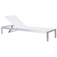 GARTENLIEGE Weiß Fossato - Weiß, Metall (64/93/198cm) - Beliani