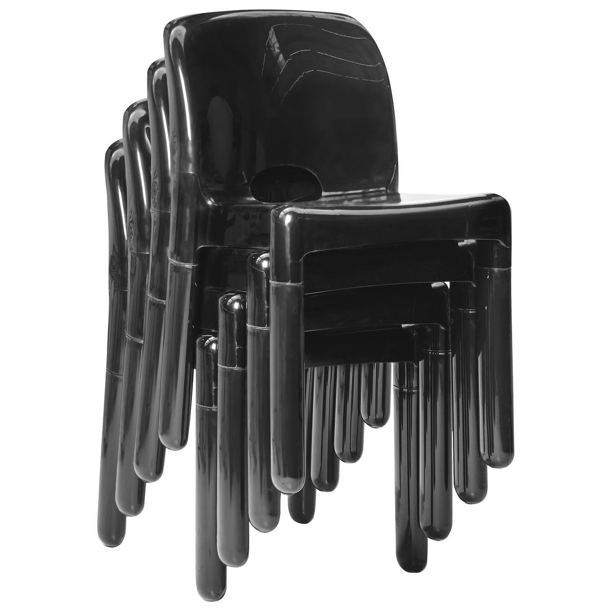 GARTENSTUHL 4er-Set Schwarz Betim - Schwarz, Kunststoff (43/76/49cm) - Beliani