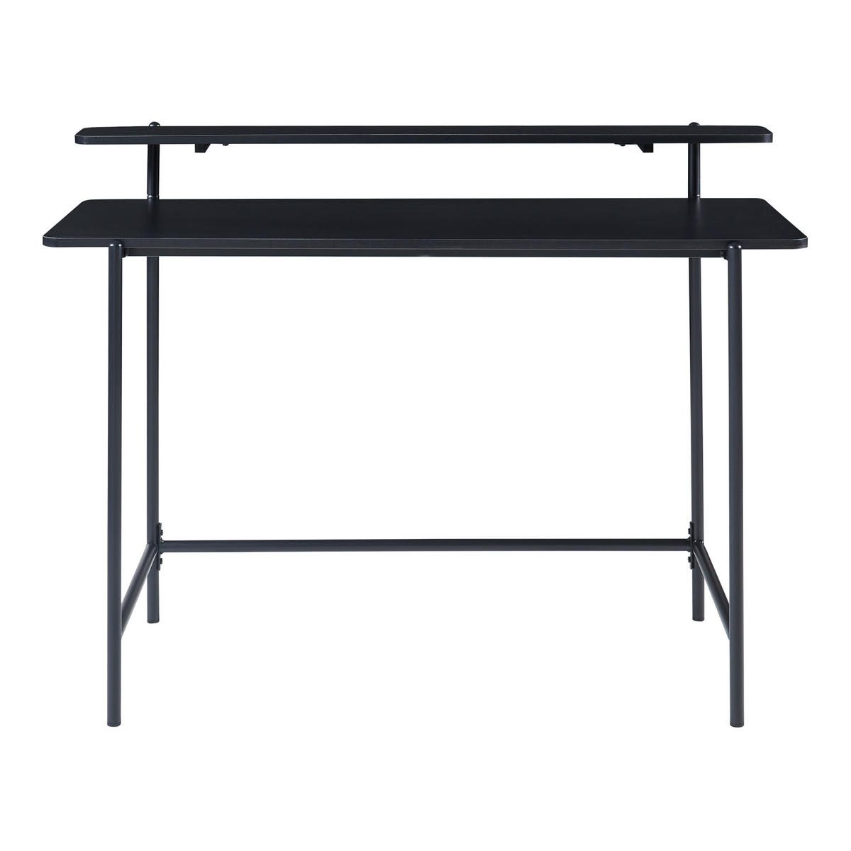 SCHREIBTISCH Samnanger - Schwarz, Holzwerkstoff/Metall (55/120/88cm) - [en.casa]