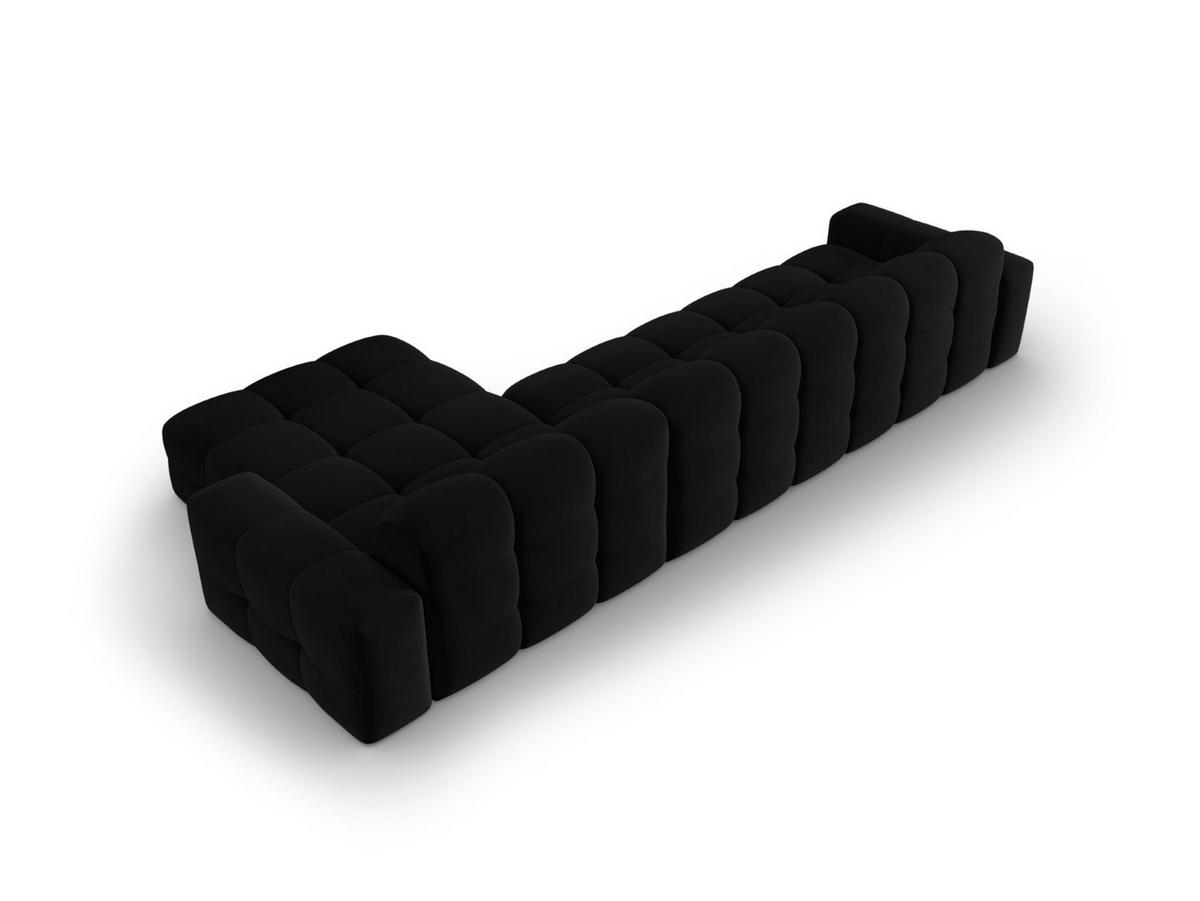 ECKSOFA rechts Kendal aus Samt schwarz 5 Sitzplätze - Schwarz, Textil (173/357cm) - Micadoni