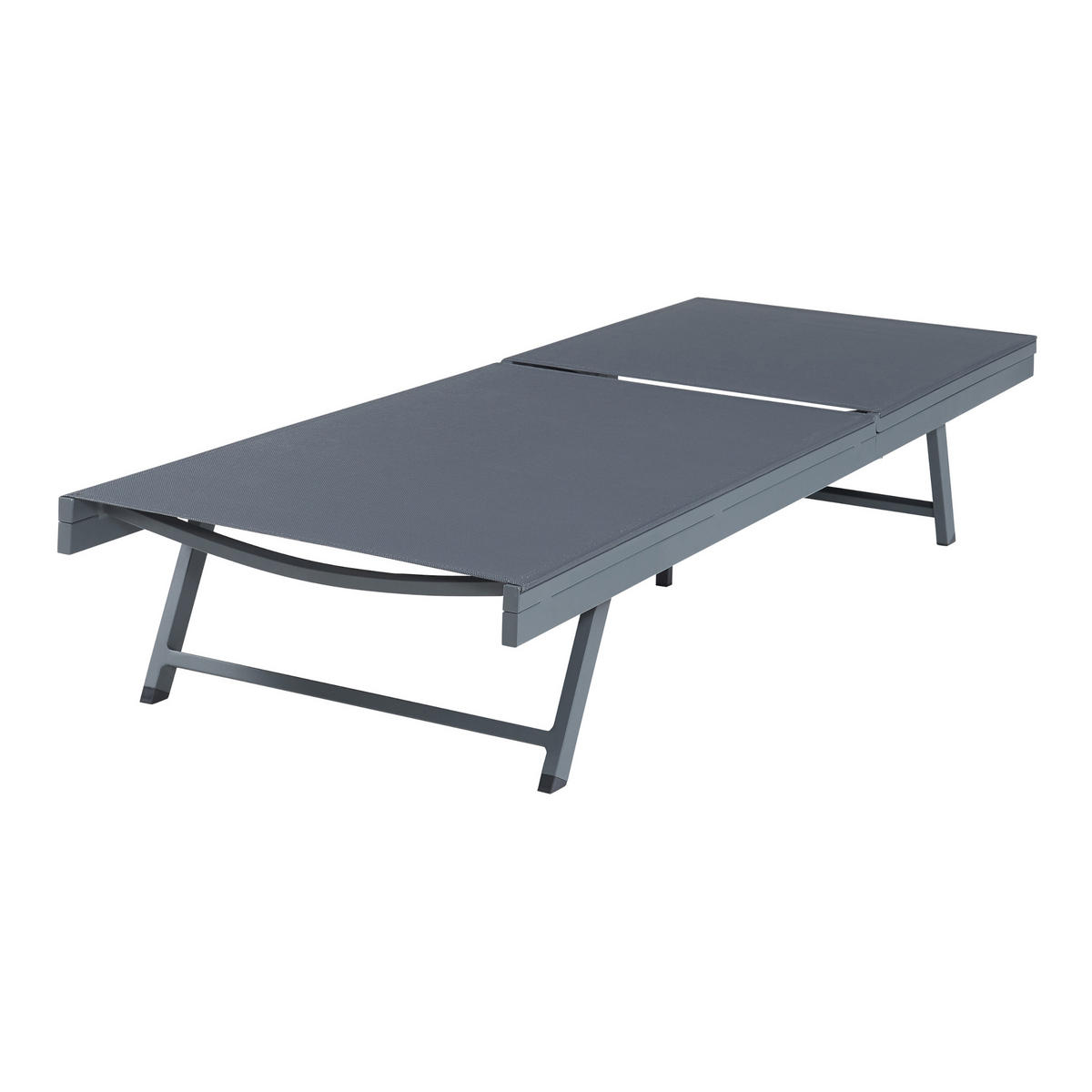 SONNENLIEGE Baragiano - Dunkelgrau, Textil/Metall (197/30/64cm) - casa.pro