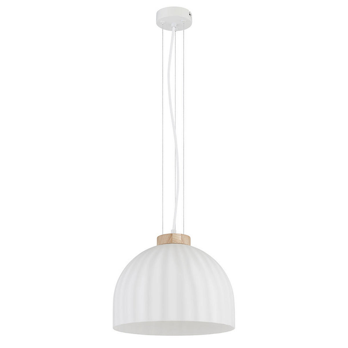 LED HÄNGELEUCHTE SWANSON METALL, GLAS WEISS, HÖHENVERSTELLBAR - Weiß, Holz (30/30/120cm) - Globo Lighting