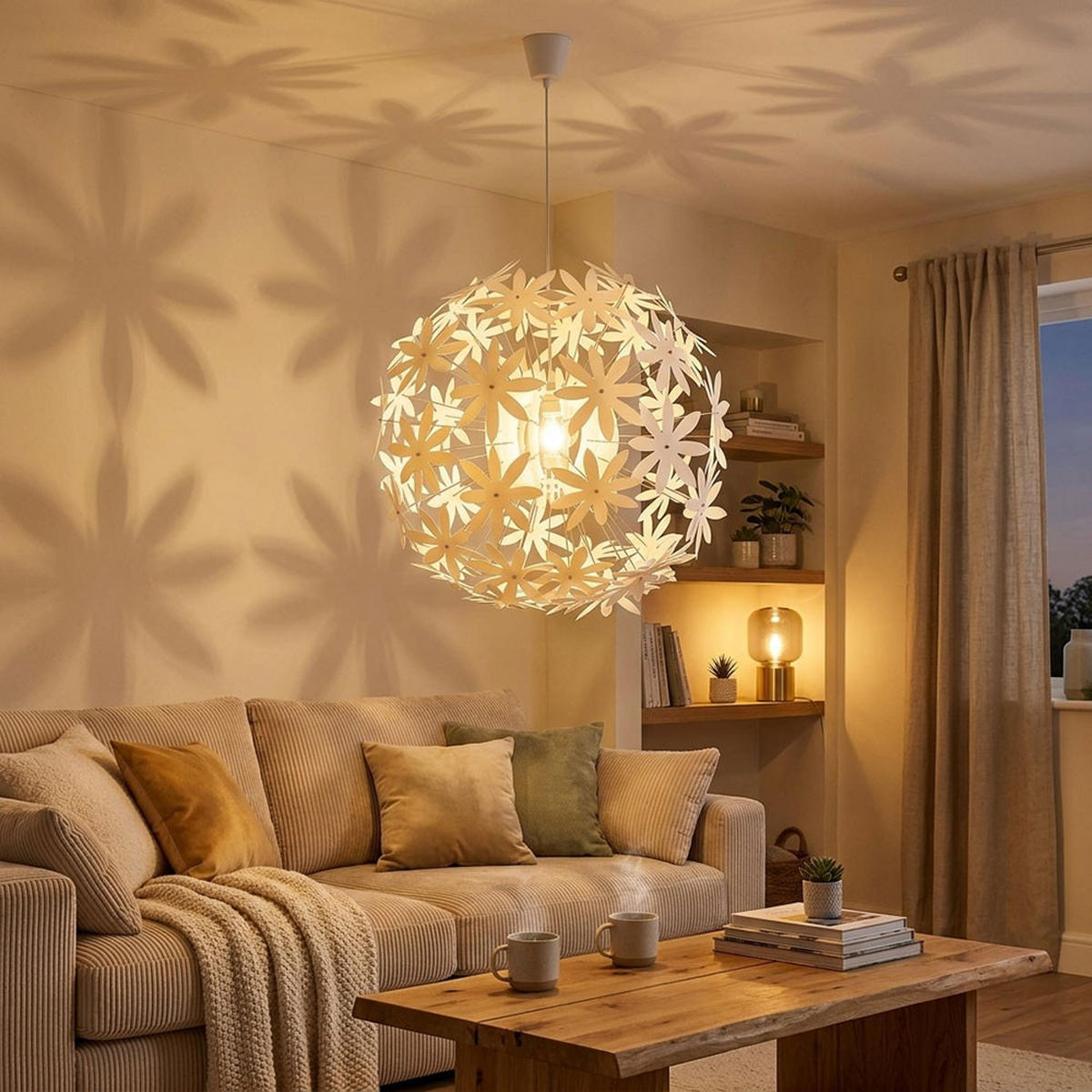 LED HÄNGELEUCHTE Stella Weiß - Weiß, Kunststoff (60/60/150cm) - Globo Lighting