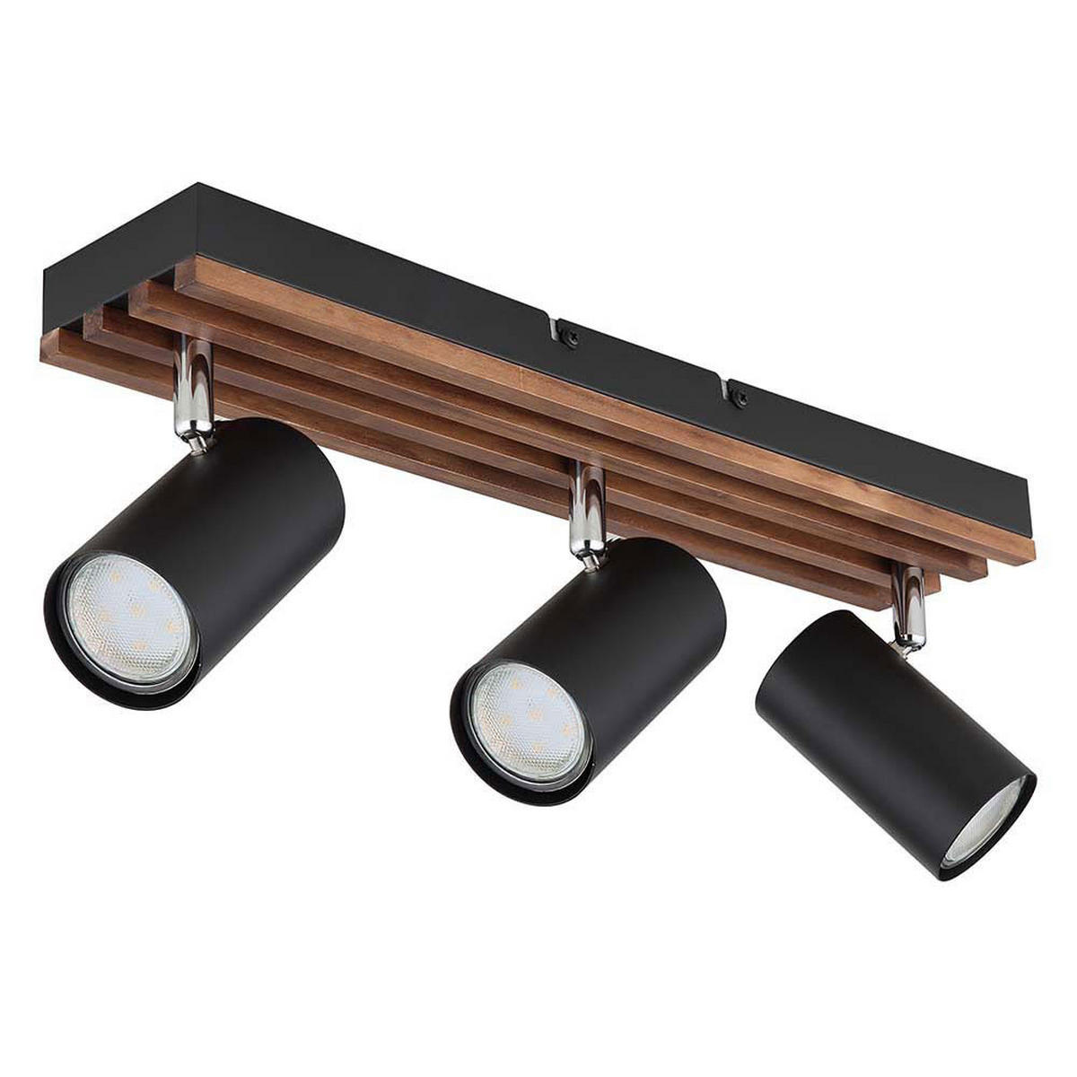 DECKENLEUCHTE Metall Holzoptik Schwarz - Schwarz, Holz (41/8/12.5cm) - Globo Lighting