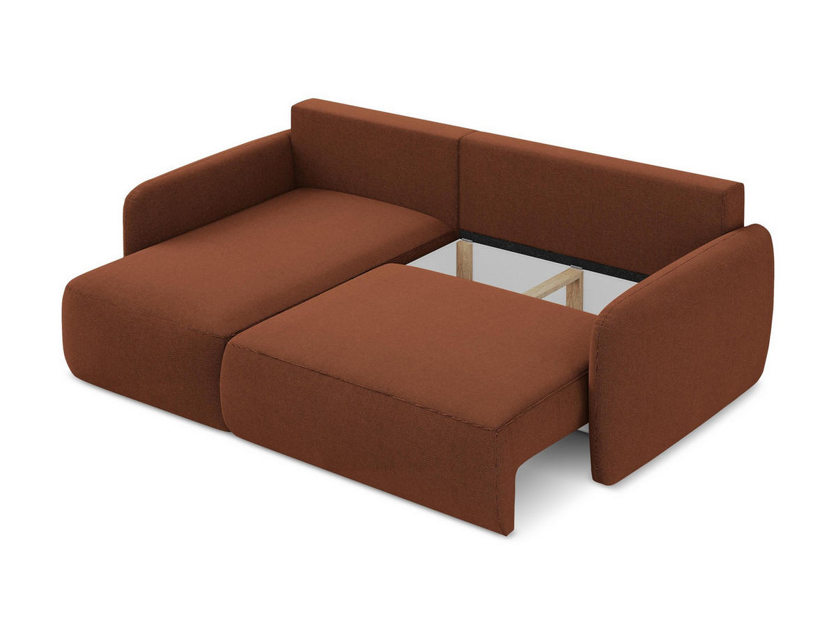 ECKSOFA mit Schlaffunktion links Chenille Stoff Grau - Hellgrau/Schwarz, Holzwerkstoff/Kunststoff (242/162cm) - LaMiaSofa