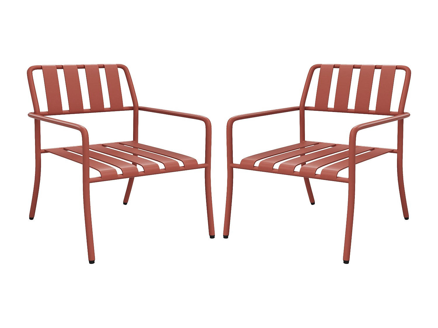 GARTENSESSEL - 2 Personen - metall - terracotta Birmos - Terracotta, Metall (64/76/71cm) - Vente-Unique