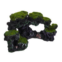 DEKORÁCIA akvárium kameň - čierna, plast (17/8.5/9cm) - Relaxdays