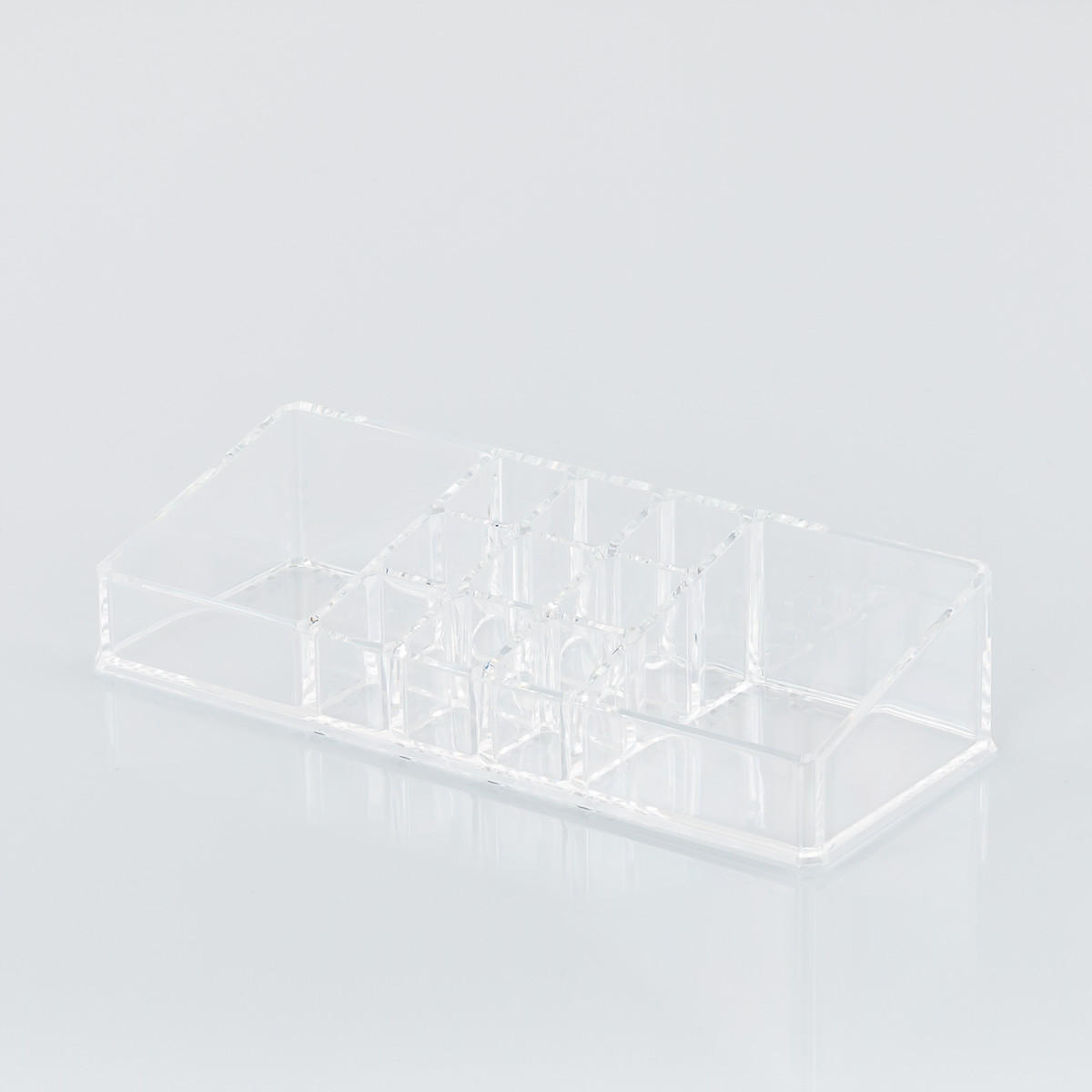 KOSMETIKORGANIZER, mit 2 Maxi- und 9 kleinen Fächern - Transparent, Kunststoff (23/9/5cm) - bremermann