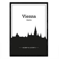 POSTER Wien Skyline A3 Rahmenlos - Klar, Papier (29.7/5/42cm) - Nacnic