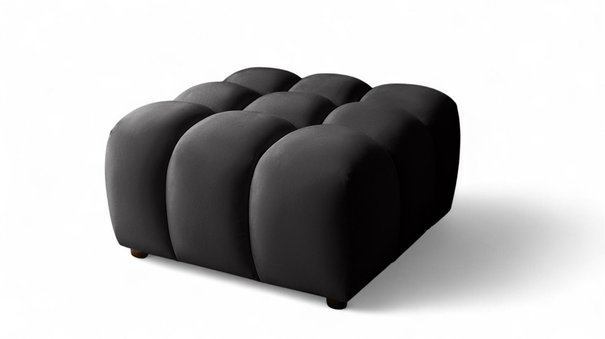 POLSTERHOCKER Flow - Schwarz, Holzwerkstoff/Textil (96/42/96cm) - Fun Möbel