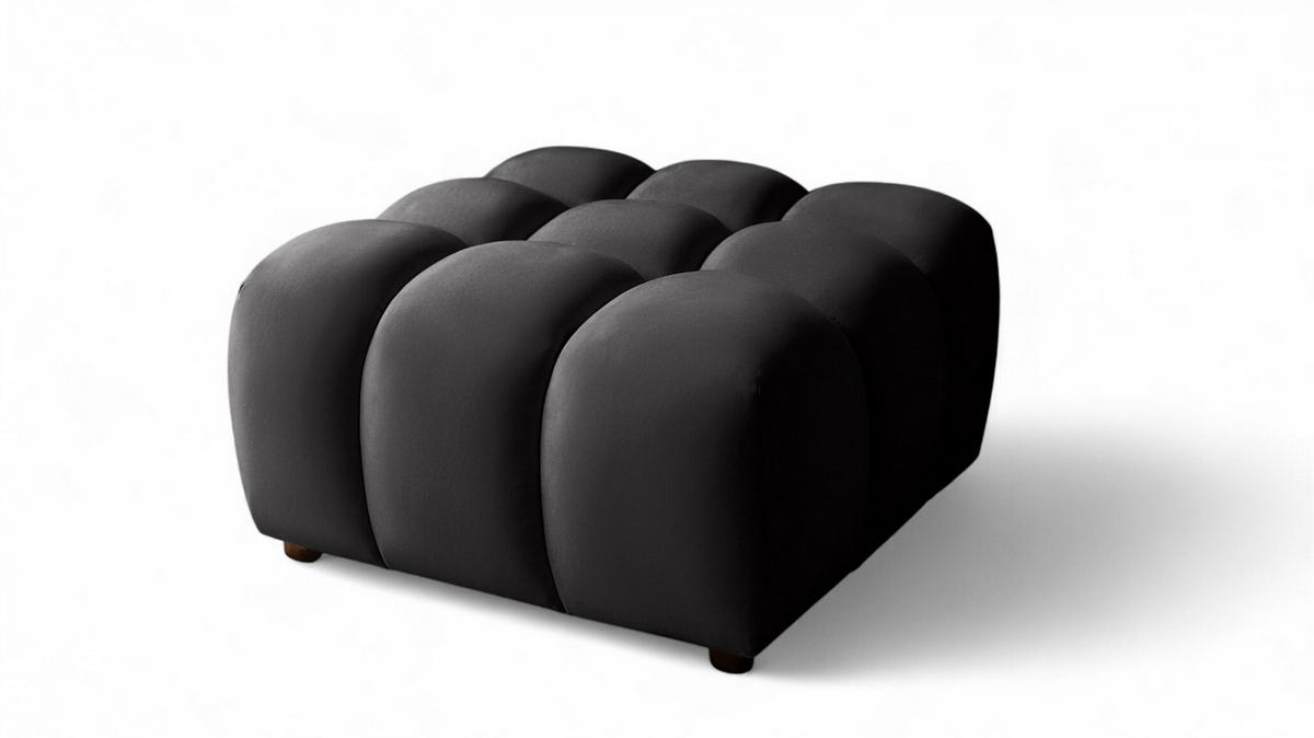 POLSTERHOCKER Flow - Schwarz, Holzwerkstoff/Textil (96/42/96cm) - Fun Möbel