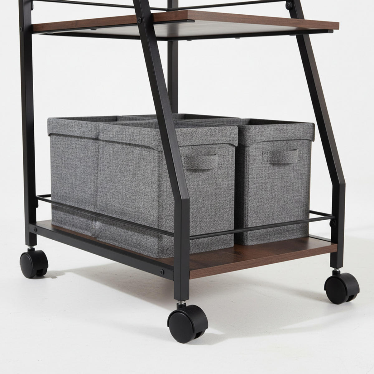 KUCHYN. vozík - biela, kov/kompozitné drevo (39/83/29cm) - Relaxdays