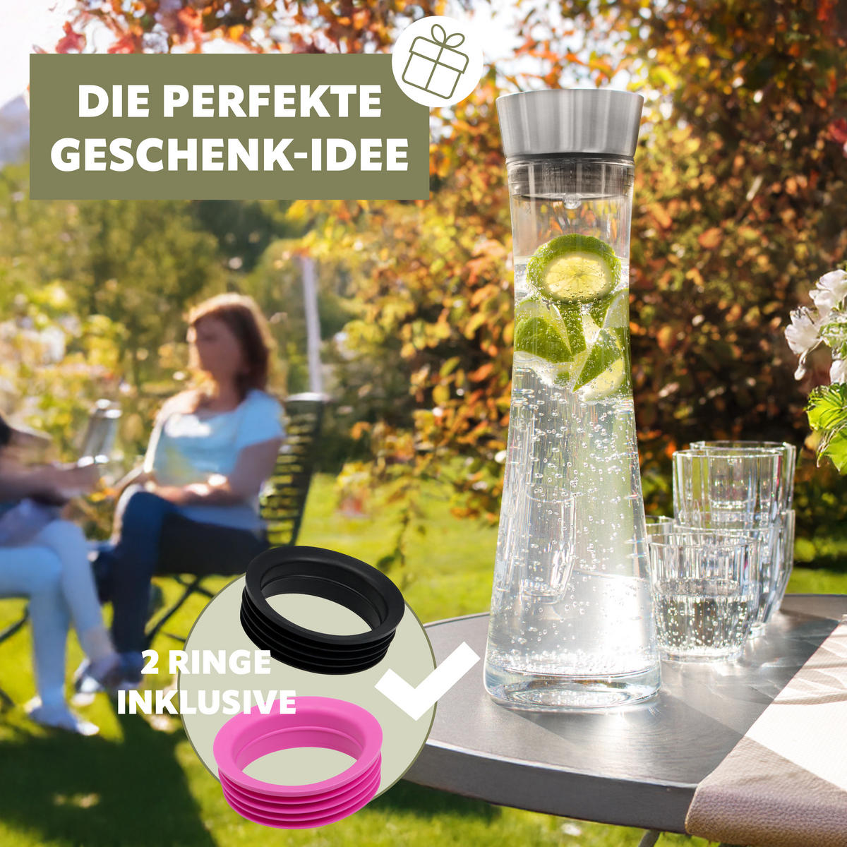 GLASKARAFFE Svea 1,2 Liter, lila - Lila, Glas (1.2L) - bremermann