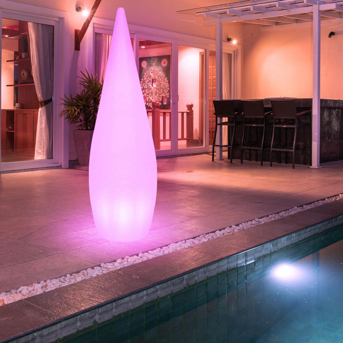 LED AUSSENLEUCHTE Stehleuchte Weiß Kunststoff - Weiß, Kunststoff (37/37/120cm) - Globo Lighting