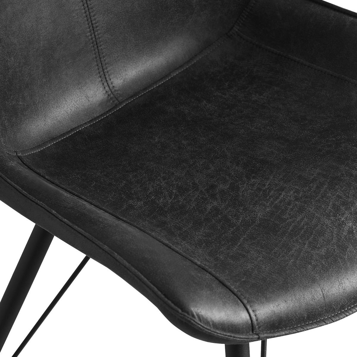 STUHL MATS Anthrazit 2 Stück - Anthrazit, Textil/Metall (53/87/62cm) - B&D Home