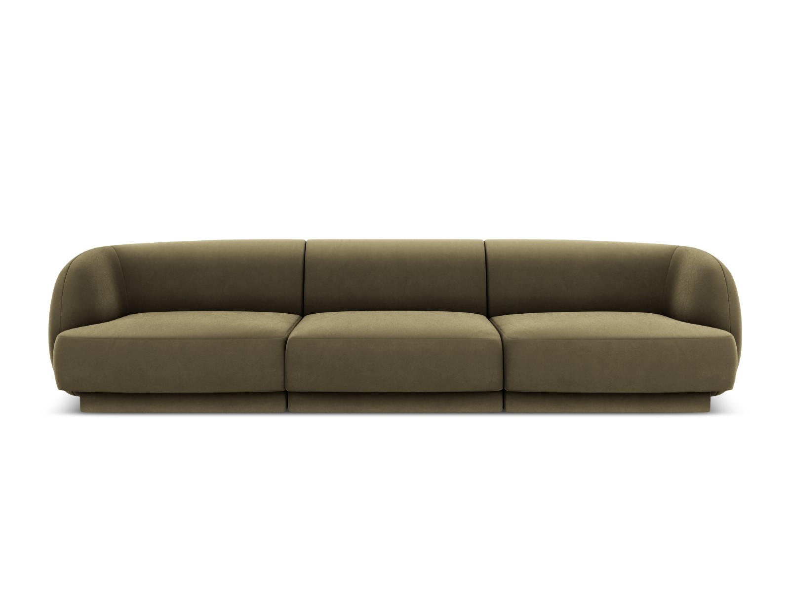 SOFA Miley aus Samt grün 3 Sitzplätze - Grün, Textil (90/70/255cm) - Micadoni