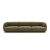 SOFA Miley aus Samt grün 3 Sitzplätze - Grün, Textil (90/70/255cm) - Micadoni