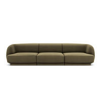 SOFA Miley aus Samt grün 3 Sitzplätze - Grün, Textil (90/70/255cm) - Micadoni