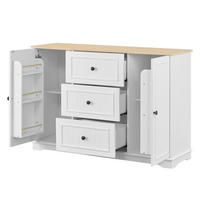 SIDEBOARD mit 3 Schubladen und Küchentüren, Weiß - Weiß, Holzwerkstoff (126/86/40cm)