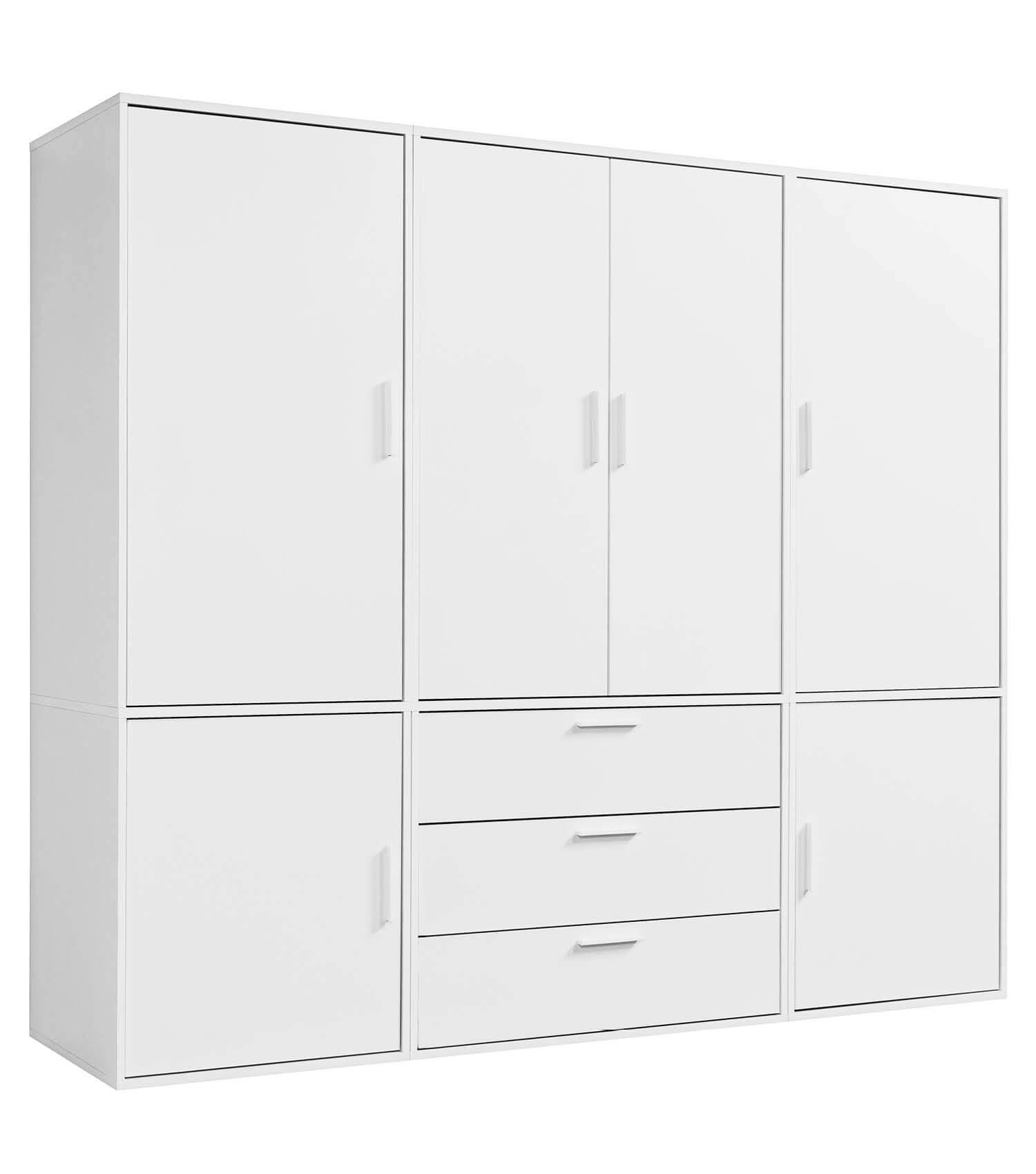 KLEIDERSCHRANK Der Grenzenlose - Weiß, Holzwerkstoff (210/187/58cm) - Mokebo