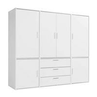 KLEIDERSCHRANK Der Grenzenlose - Weiß, Holzwerkstoff (210/187/58cm) - Mokebo