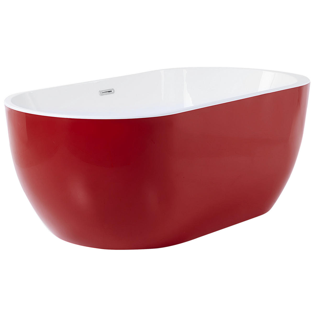 BADEWANNE FREISTEHEND 75x160x58 cm rot Nevis - Rot, Kunststoff (75/58/160cm) - Beliani