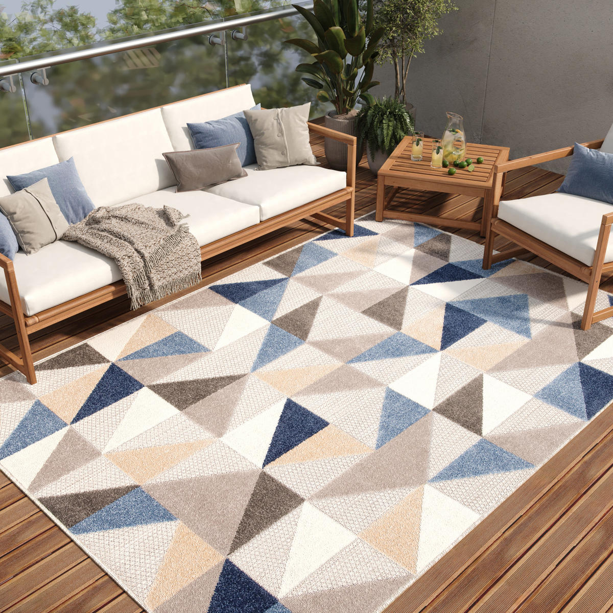 TEPPICH PATIO Grau 120/170 cm - Grau, Kunststoff (120/170cm) - Tapiso