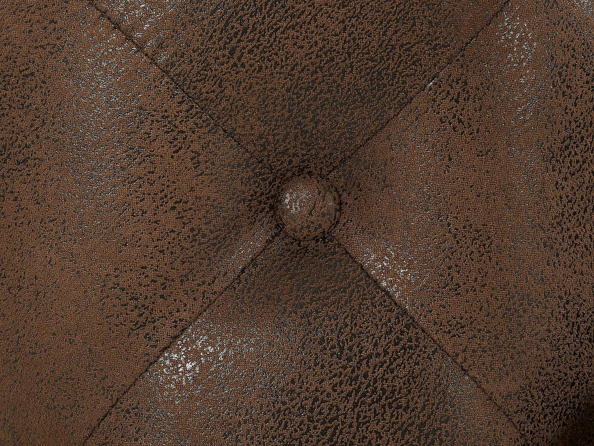 CHESTERFIELD Sofa 3-Sitzer - Mikrofaser - Vintage-Leder-Optik - EDWINA - Braun, Textil (220/76/91cm) - Vente-Unique