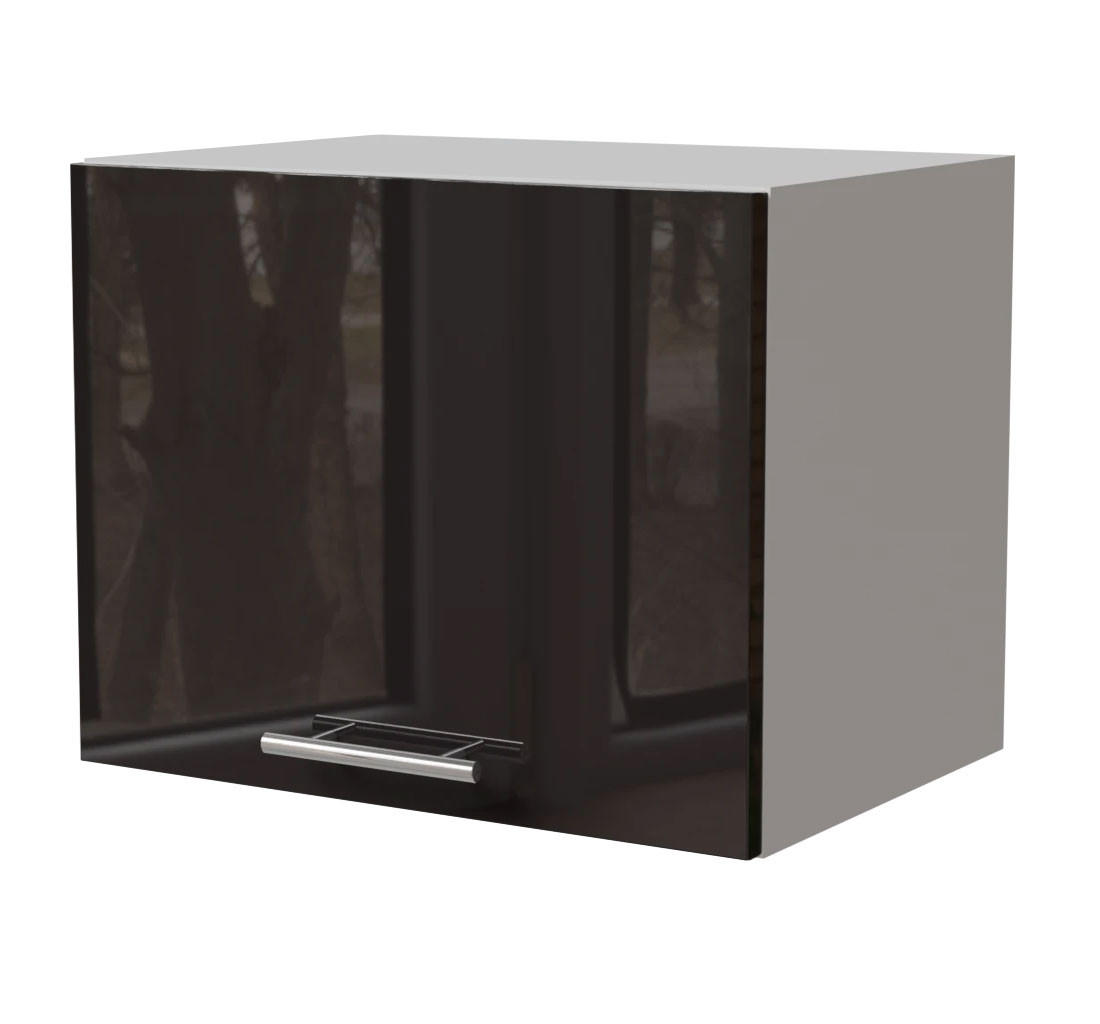 KLAPPHÄNGESCHRANK Essen W4B/45 Schwarz Hochglanz / Weiß Matt 45 / 32,5 / 36cm - Schwarz Hochglanz/Schwarz, Holz/Holzwerkstoff (45/36/32.5cm) - Feldmann-Wohnen